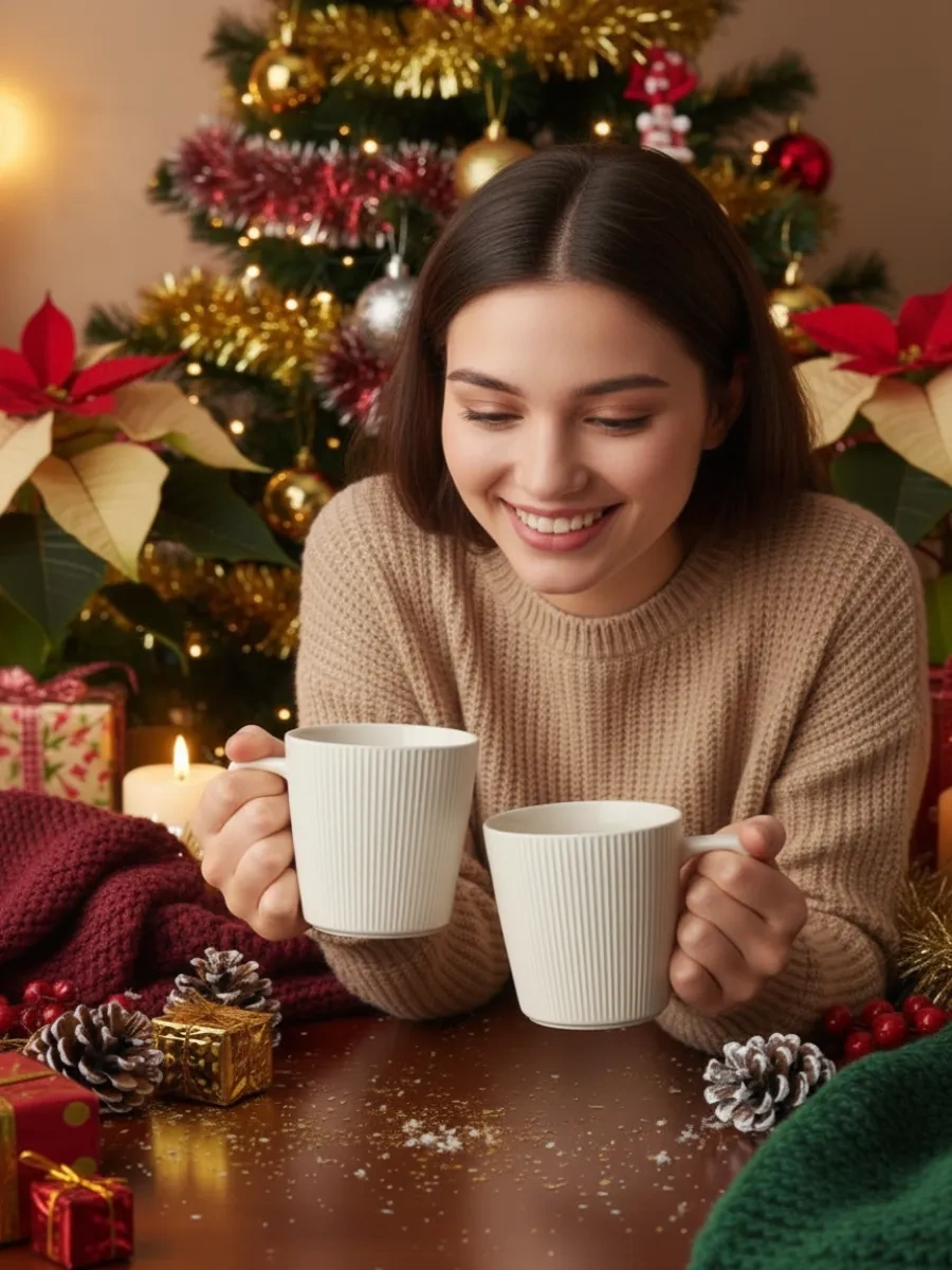 Sunny Home Çay Ve Kahve İçin 2'li Seramik Bardak Seti 244987943 Beyaz