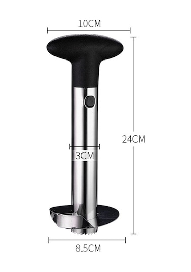 Cbtx Paslanmaz Çelik Ananas Soyucu Dilimleme Meyve Kesici Mutfak Aletleri Sarı Saplı