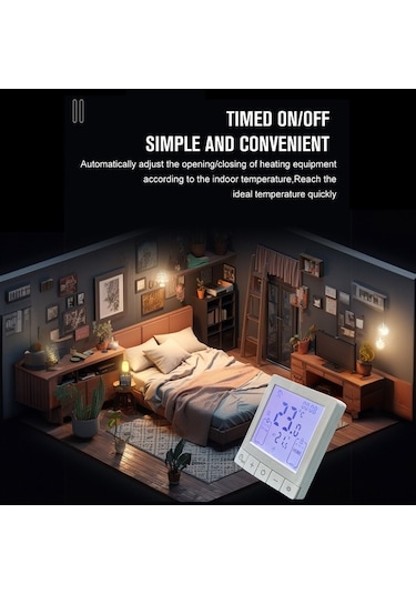 Novahub K5m Akıllı Termostat - 16a Isıtma, Lcd, 24 Saat Zamanlayıcı, Ip20, Beyaz