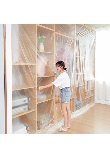 Büro Ev Boyama İçin 1,8x15mt Mini Yapışkanlı Boya Badana Koruyucu Hışır Örtü