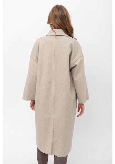 Pastelastore Oversize Kaşe Kaban 2116 Açık Gri