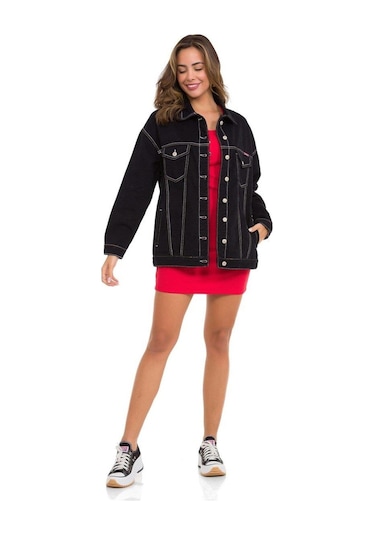 Wj211 Oversize Kadın Kot Ceket 001
