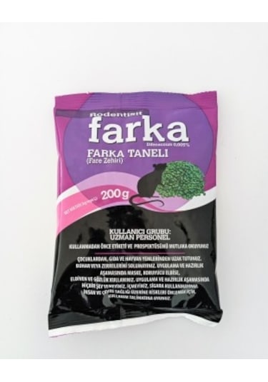 Farka Fare İlacı 2 Adet 200 Gr Fare Zehri Fare İlacı Farka