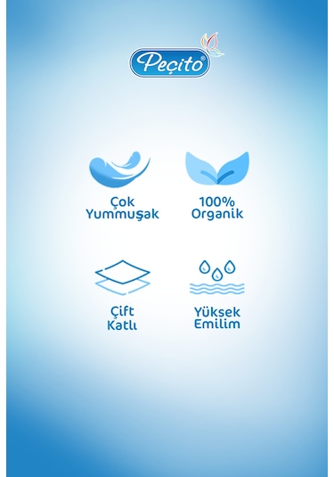 Peçito Elite Çift Katlı Çek Al Mendil 10 x 400'lü