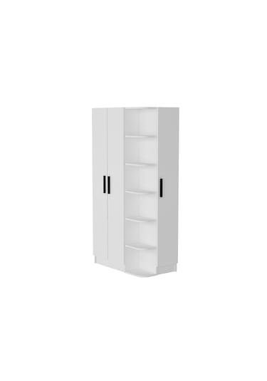 Arnetti Luses 3 Kapaklı Raflı Genç Odası Gardırop, Beyaz - Luses