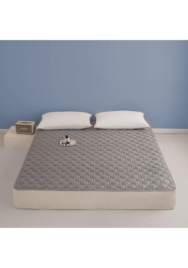 Gri 2023 Yeni Makinede Yıkanabilir Ev Ince Yatak Uyku Yatak Tek Yatakhane Kaymaz Battaniye Dört Mevsim Evrensel Yatak 100x200cm