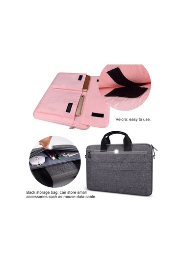 St08 El Evrak Çantası 14.1 İnç Laptop İçin Omuz Askılı Taşıma Saklama Çantası Siyah