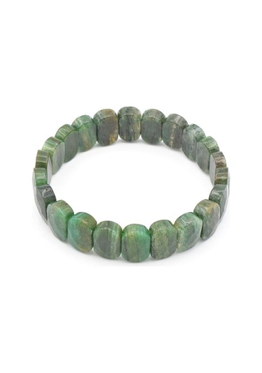 Murty99 Oval Kesim Hakiki Mikaşist Taşı Bileklik Yeşil