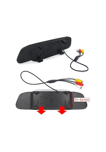 Hippcron Araba Dikiz Aynası Monitör 5 Inç Hd Video Otomatik Park Monitörü Gece Görüş Led Geri Kameralar Yok