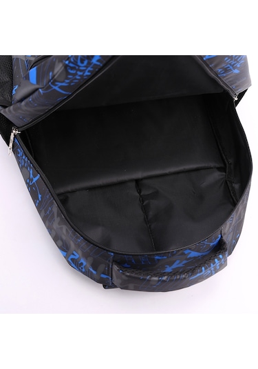 Three-piece Student Backpack Set Casual Large Capacity Outdoor Travel Backpack Blue Camouflage Mavi