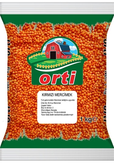 Orti Kırmızı Mercimek 1 KG
