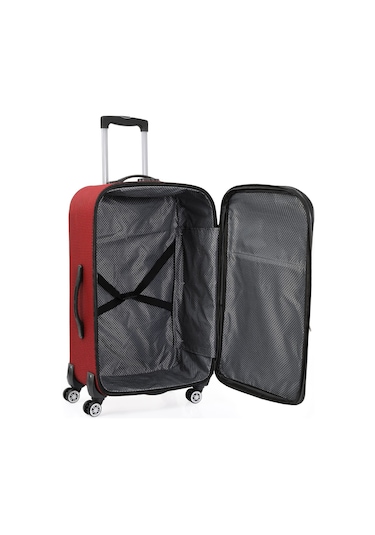 Oleets 8 Tekerli Su Geçirmez Kumaş Orta Boy Valiz Bordo