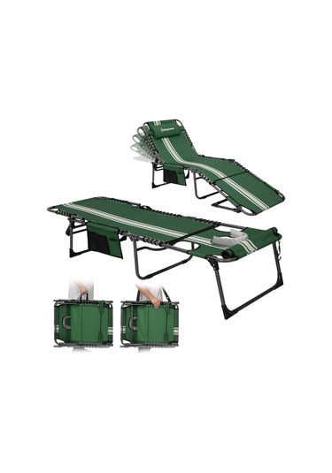 Kingcamp Magnolia B10 Hands-free Premium 7 Kademeli Katlanır Şezlong G.white Yeşil