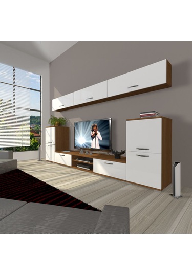 Decoraktiv Eko 9 Slm Dvd Tv Ünitesi Tv Sehpası Ceviz - Beyaz