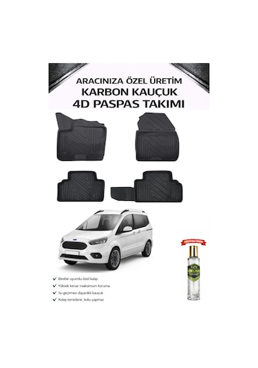 Ford Courier 2021 Model Aracınıza Özel Karbon Kauçuk Paspas Takımı