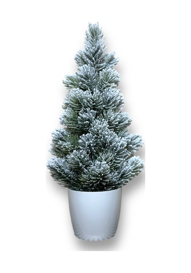 Yapay Çiçekçiniz Kar Desenli Yılbaşı Çam Ağacı 42 Cm