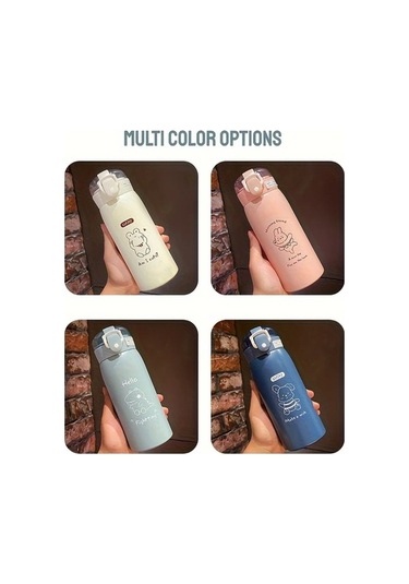 Trendooze Gaojunshop01 Pembe 500ml Paslanmaz Çelik Termos Matara, Pratik Pipetli Tasarım Pembe