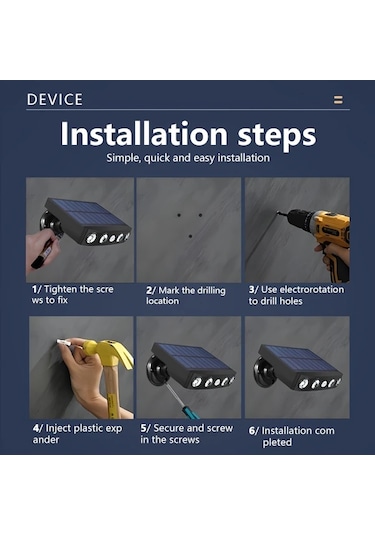 Xuweiwei 2 Adet Güneş Sensörlü Sel Işıkları Bahçe Balkon Patio Dış Aydınlatma 3 Modlu Lityum Pil