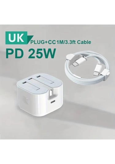 Zyzqstore İngiltere Usb-c Şarj Cihazı İphone Uyumlu 15/16/huawei/samsung Qc3.0 1 Adet