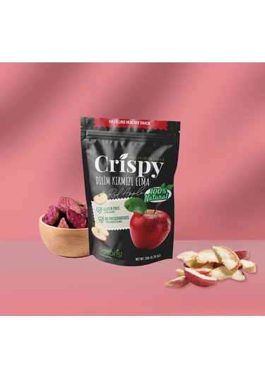 Dondurularak Kurutulmuş Kırmızı Elma Dilimleri 20 Gram 2'li Pa...