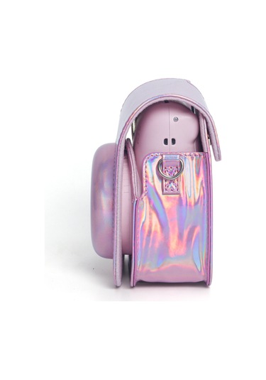 Instax Mini 12 Makine Uyumlu Pembe Parlak Deri Kılıf