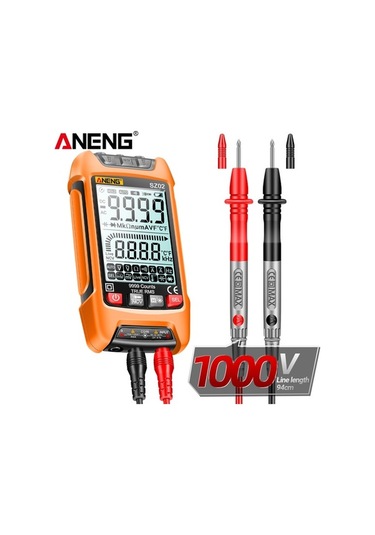 Prestigegoods Aneng Sz02 Akıllı Dijital Multimetre 9999 Counts Otomatik Ölçüm Ncv Evrensel H Turuncu