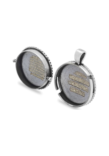 Üzerinde Arapça "Allah" Içinde Ayetel Kürsi Yazılı 925 Ayar Gümüş (429361740)