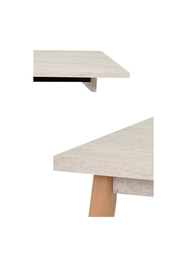 Vilinze Avanos Mdf Traverten Katlanır Ahşap Mutfak Masası - 70x80 Cm