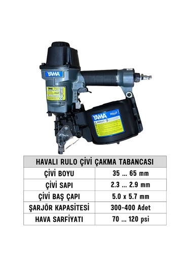 Yama YAT-CN65 Havalı Rulo Çivi Çakma Tabancası