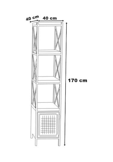 Eiffel 3 Raflı Ve Dolaplı Kitaplık