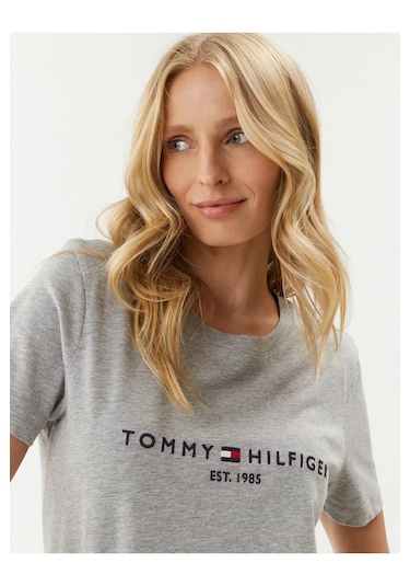 Tommyhilfiger Organik Pamuk Bayan T-shirt Gri