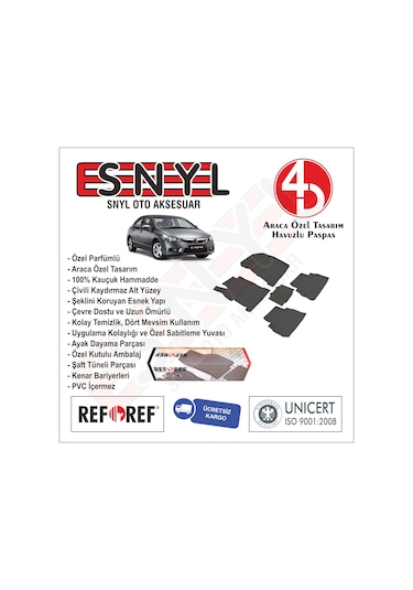Honda Civic Sdn Fd6 2007-2011 Refref 4D Araca Özel Havuzlu Paspas