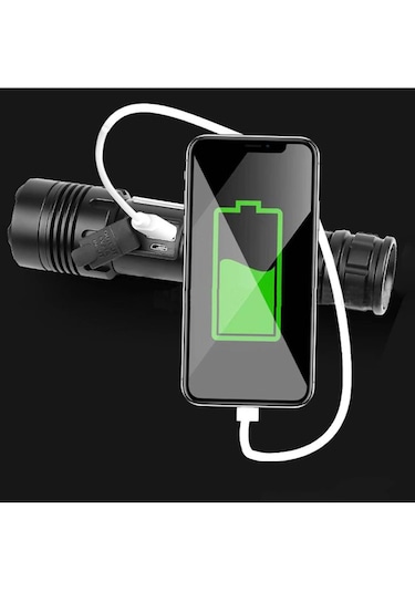 Watton Wt-624 7 Mod Tx6 Powerbank El Feneri Siyah