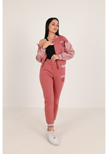 Kadın Üç İplik Şardonlu Düğmeli Eşofman Takımı 3940-24 001