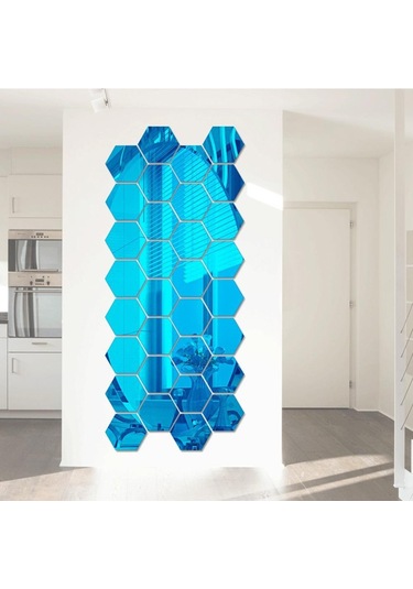 Gümüş Esnek Yansıtıcı Altıgen Ayna Levhalar Kendinden Yapışkanlı Ayna Fayansları Cam Olmayan Ayna Etiketi Type 2 Gümüş