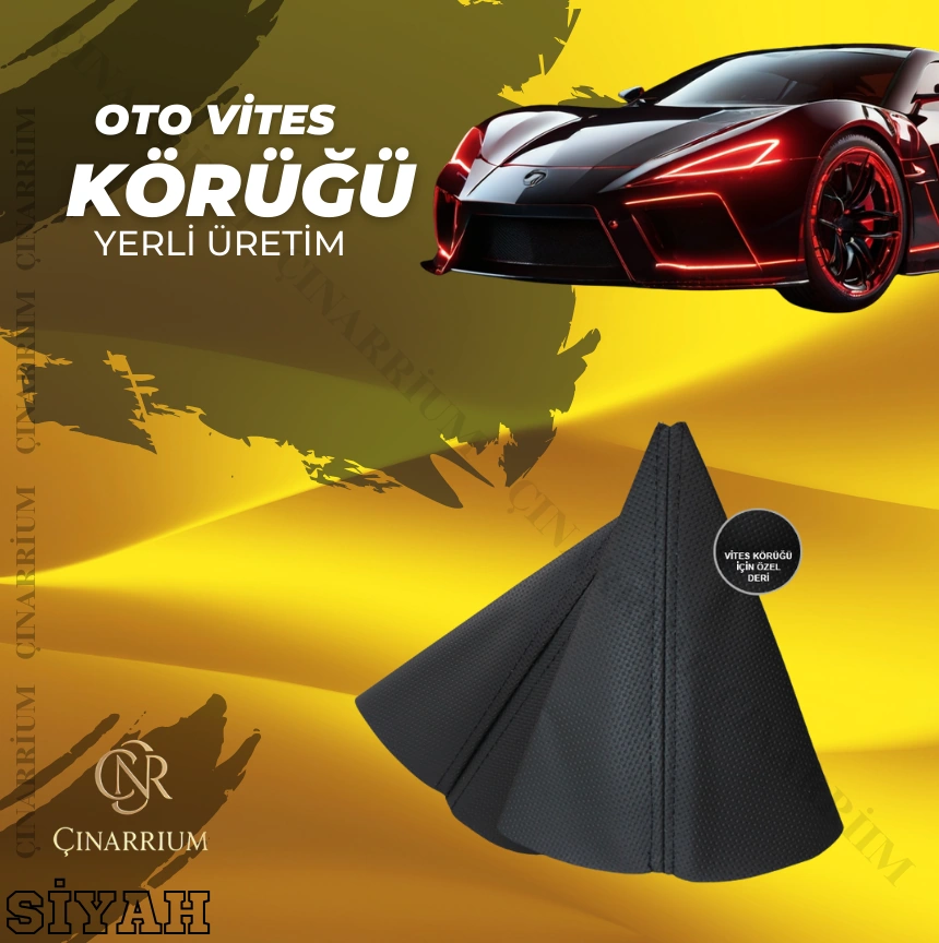 Skoda Rapid Siyah Nokta Desenli Deri Spor Dikiş Vites Körüğü Çok Renkli