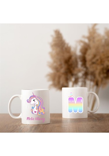 Çocuklara Özel Unicorn Tasarımlı Kupa Bardak