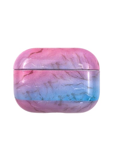 Airpods Uyumlu Pro 3 Mermer Su Sticker İçin Kablosuz Kulaklık Koruyucu Kılıf Pembe Mavi