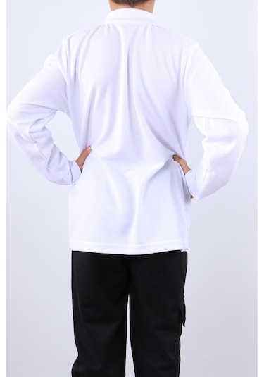 Çocuk Unisex Okul Lakosu Uzun Kollu C16 Beyaz