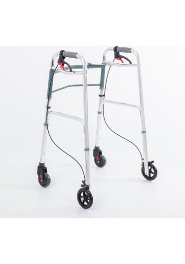 Comfort Ultra Lüx Frenli 4 Tekerli Hasta Alüminyum Tekerlekli Hasta Yürüteci Walker