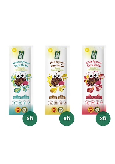 Aromalı Üzüm Seti 18x30g Ananas, Muz Ve Çilek Aromalı 530 G