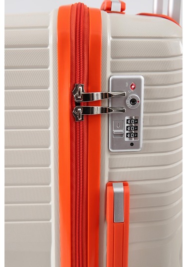 Ççs 5239 Polipropilen 3 Lü Valiz Seti Beyaz-turuncu Beyaz - Turuncu