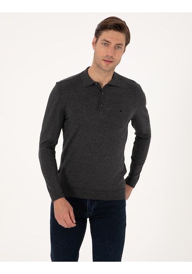 Pierre Cardin Erkek Antrasit Melanj Kazak /triko 50314189-vr081 Antrasit Melanj