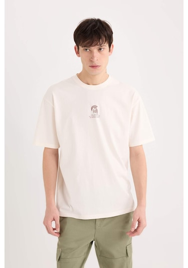 DeFacto %100 Pamuk Boxy Fit Bisiklet Yaka Sırt Baskılı Kısa Kollu Tişört D9344AX25SPER83 DeFacto %100 Pamuk Boxy Fit Bisiklet Yaka Sırt Baskılı Kısa Kollu Tişört D9344AX25SPER83