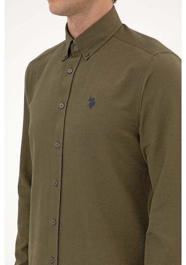 U.s. Polo Assn. Erkek Haki Gömlek Basic 50316723-vr027 Haki