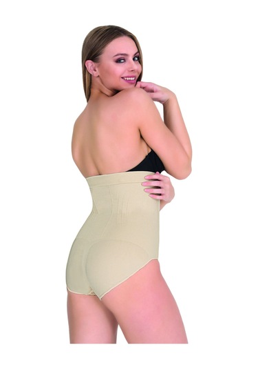 Kadın Bej Yüksek Bel Slip Korse Ten