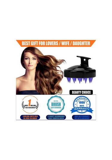 Mufunye Suya Dayanıklı Silikon Saç Derisi Masaj Fırçası - Tek Parça Opp Ambalaj