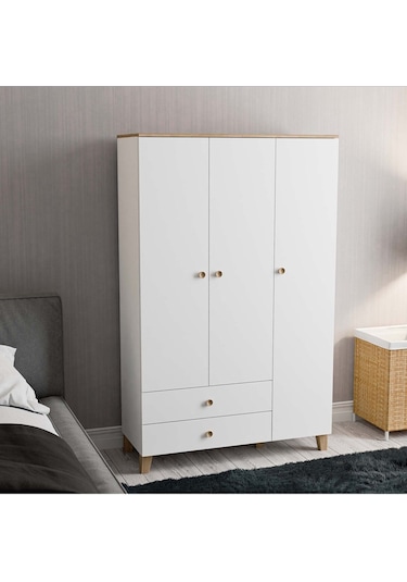 Mezza 3530 Vento 3 Kapılı Gardırop Sepet - Beyaz