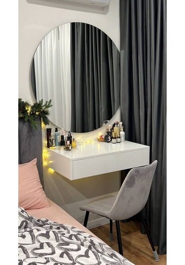 Ayna / Yuvarlak Ayna / Dekoratif Ayna / Banyo Aynası/konsol Aynası/50 Cm Çapında 50 X 50 Gümüş