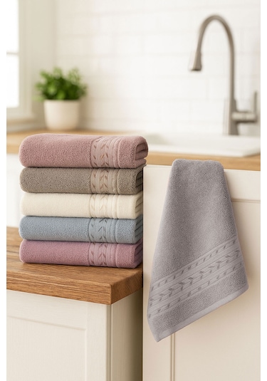 6'lı Mutfak Havlusu Seti 30x50 Cm %100 Pamuklu Reyhan Çok Renkli